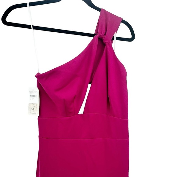 Katie May Edgy Cutout One Shoulder Gown Magenta Size M NWT - Picture 6 of 12